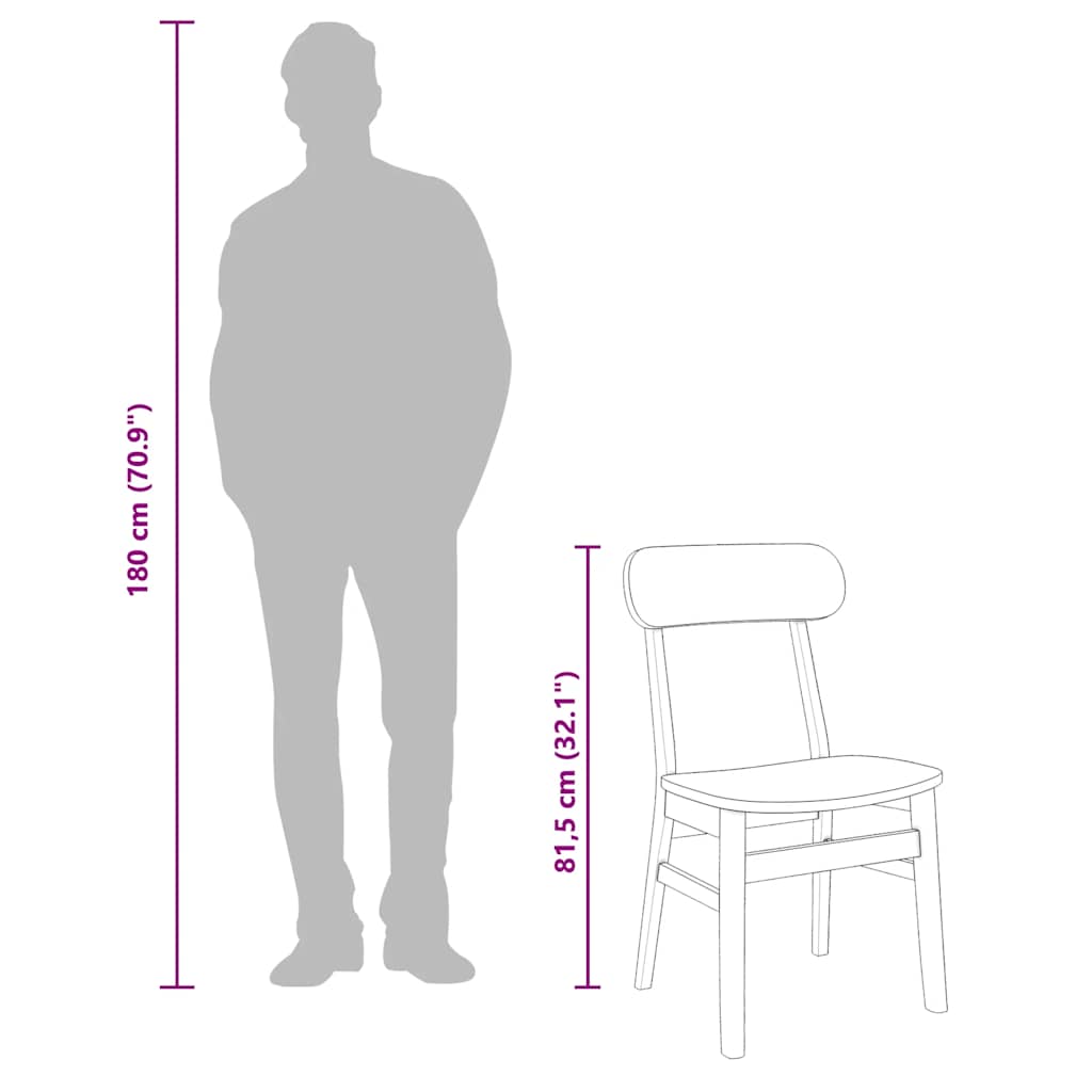 Esszimmerstühle 2 Stk. Weiß Massivholz Gummibaum