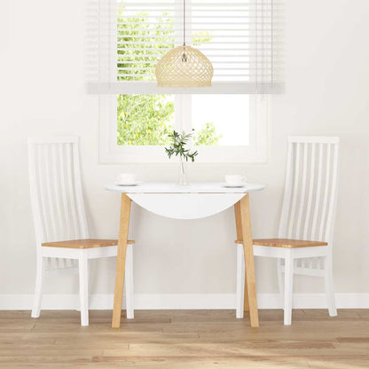 Esszimmerstühle 2 Stk. Weiß Massivholz Gummibaum