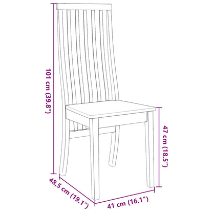 Esszimmerstühle 2 Stk. Weiß Massivholz Gummibaum