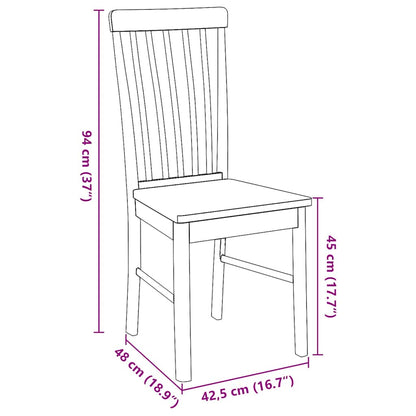 Esszimmerstühle 2 Stk. Weiß Massivholz Gummibaum