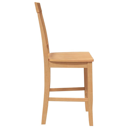 Barhocker 2 Stk. Natur Massivholz Gummibaum