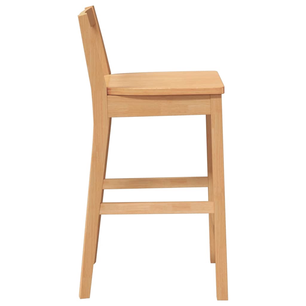 Barhocker 2 Stk. Natur Massivholz Gummibaum