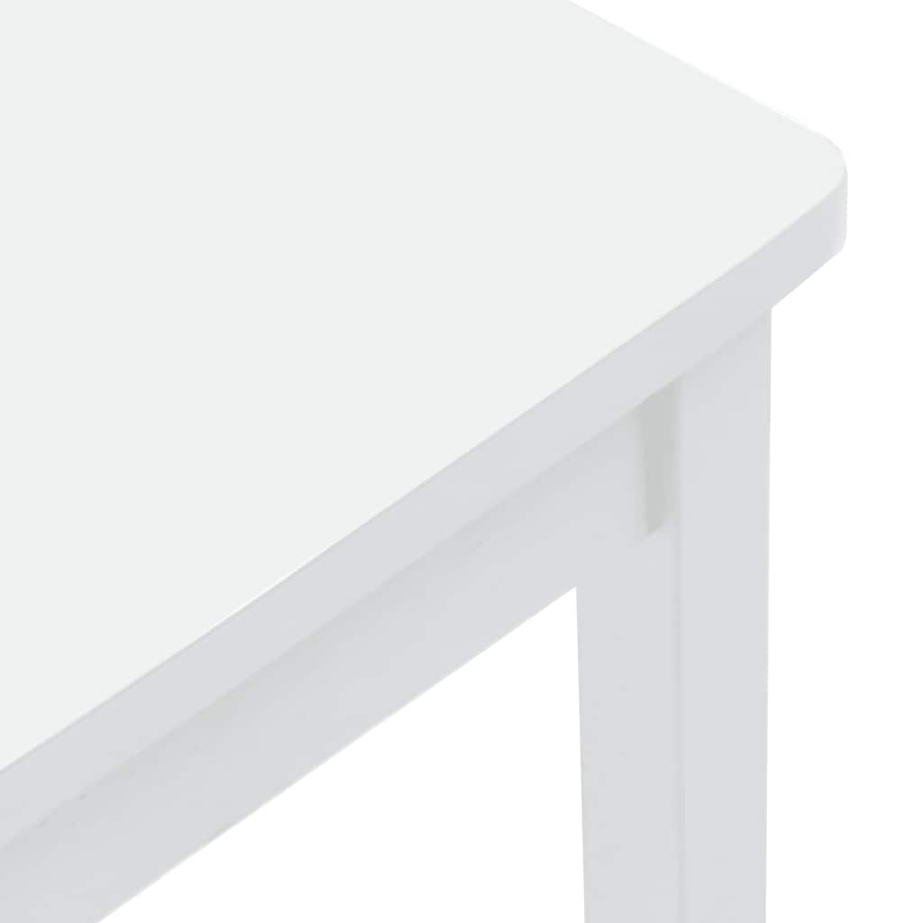 Barhocker 2 Stk. Weiß Massivholz Gummibaum