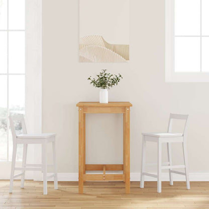 Barhocker 2 Stk. Weiß Massivholz Gummibaum