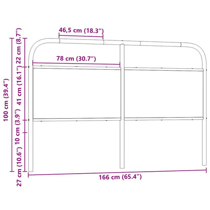 Ersatz-Kopfteil Sonoma-Eiche 160 cm Stahl und Holzwerkstoff