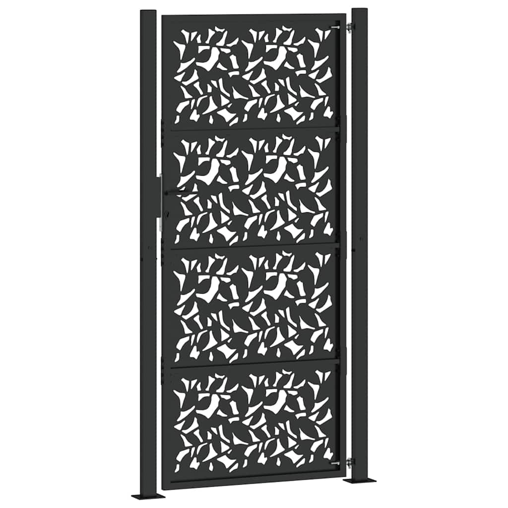 Gartentor Schwarz 100x200 cm Stahlblatt-Design