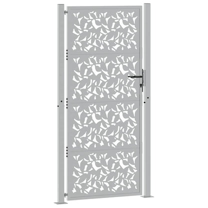 Gartentor 100x200 cm Wetterfester Stahl Blattdesign