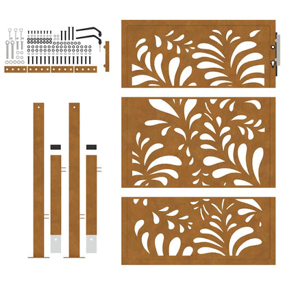 Gartentor 100x150 cm Verwitterungsstahl Wellendesign