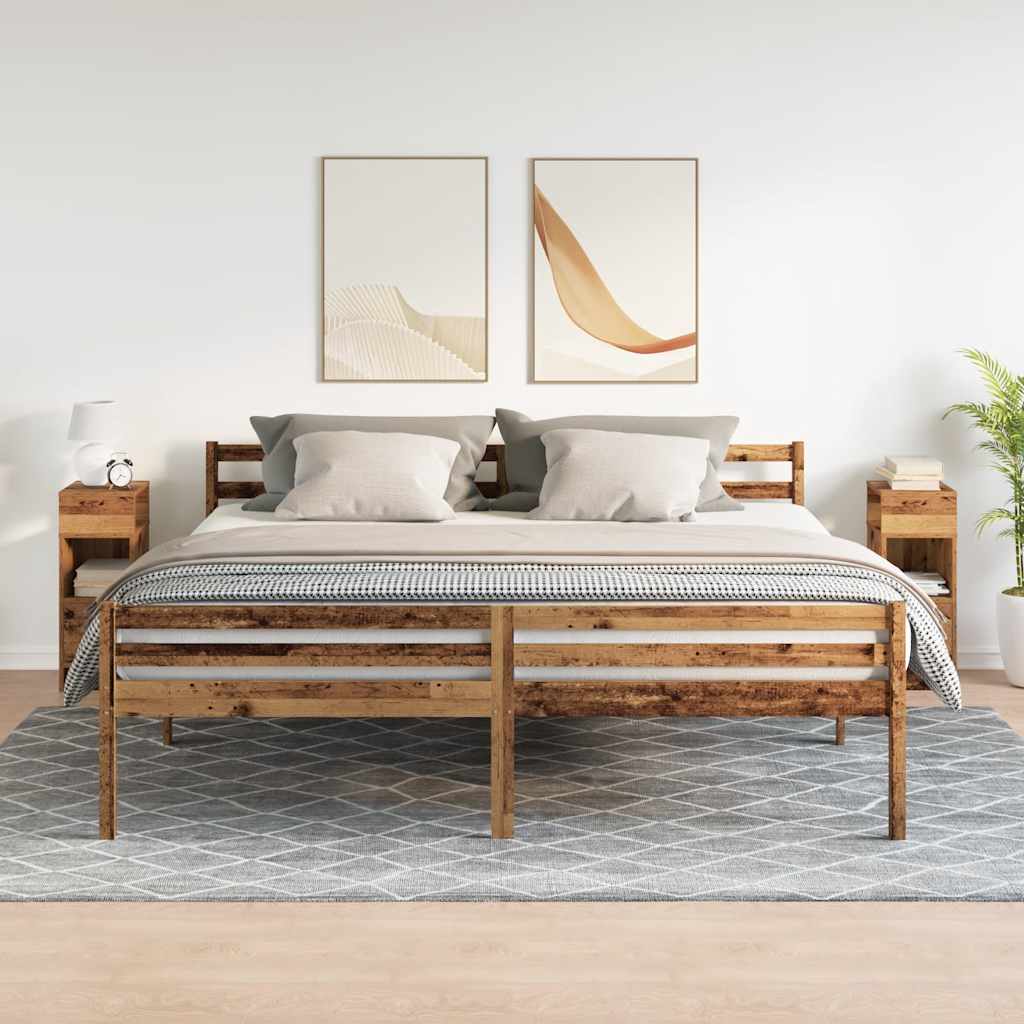 Nachttische 2 Stk. mit Schublade Altholz-Optik 25x31x66 cm