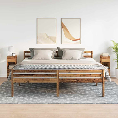 Nachttische 2 Stk. mit Schublade Altholz-Optik 25x31x66 cm