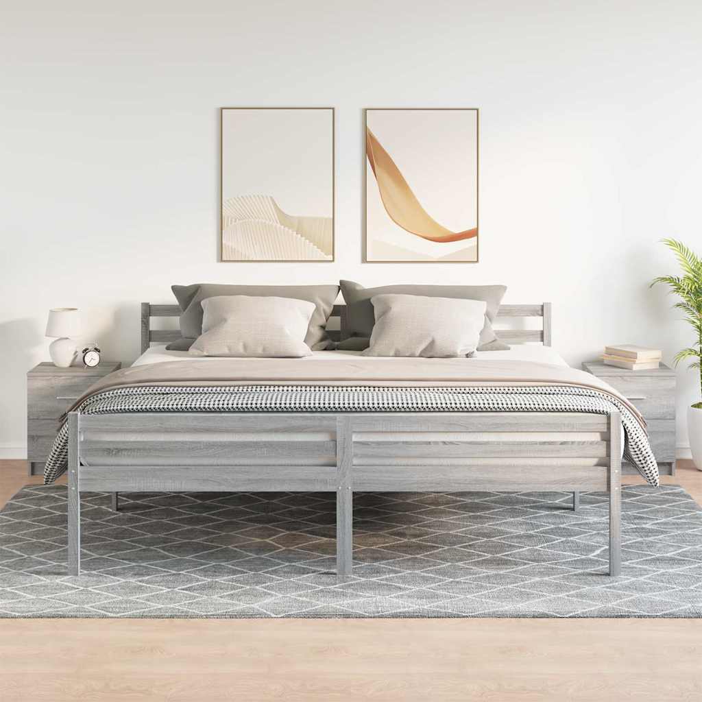 Nachttische 2 Stk. mit 2 Schubladen Grau Sonoma 40x36x50 cm