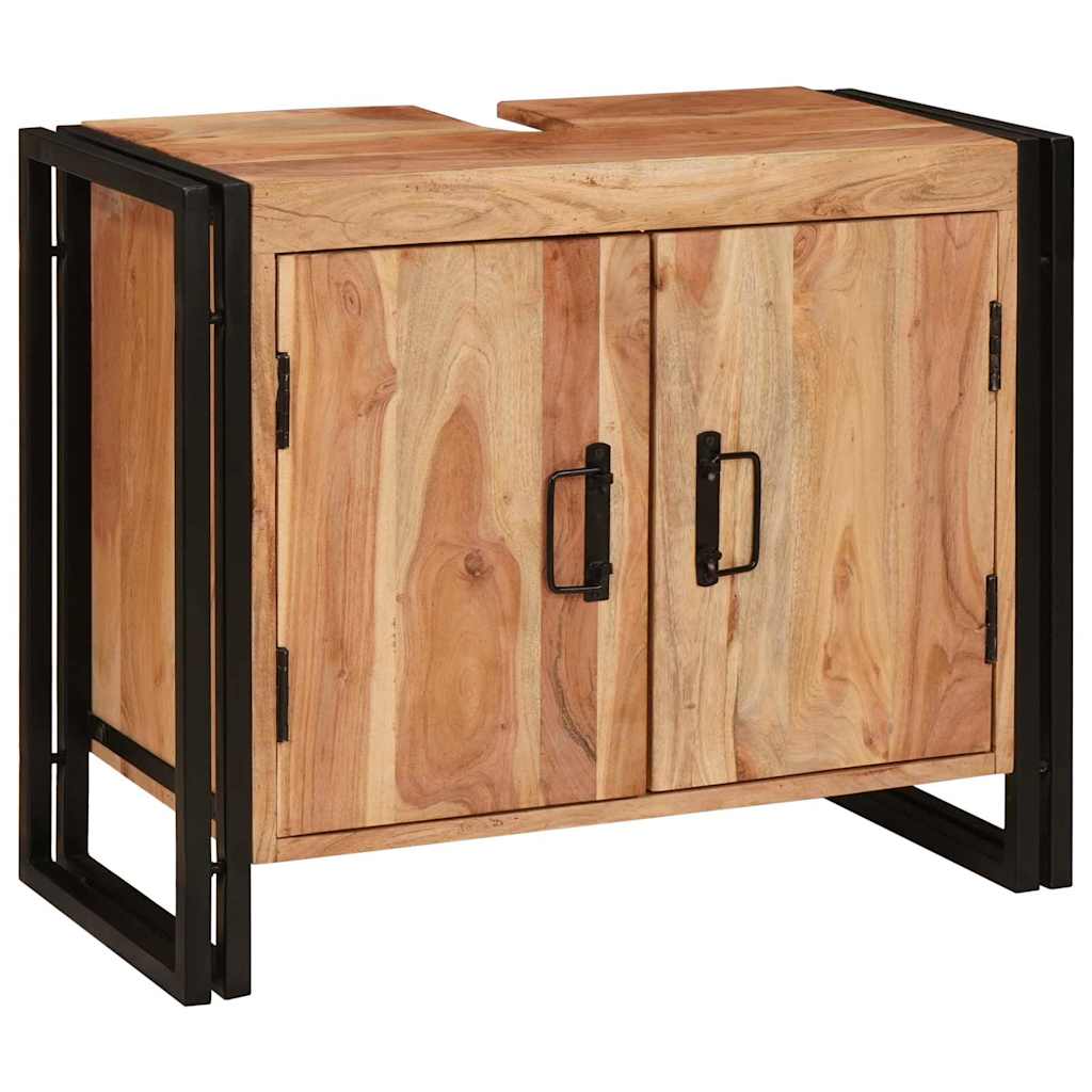 Waschbeckenunterschrank Braun 71 x 33 x 58 cm Massivholz Akazie