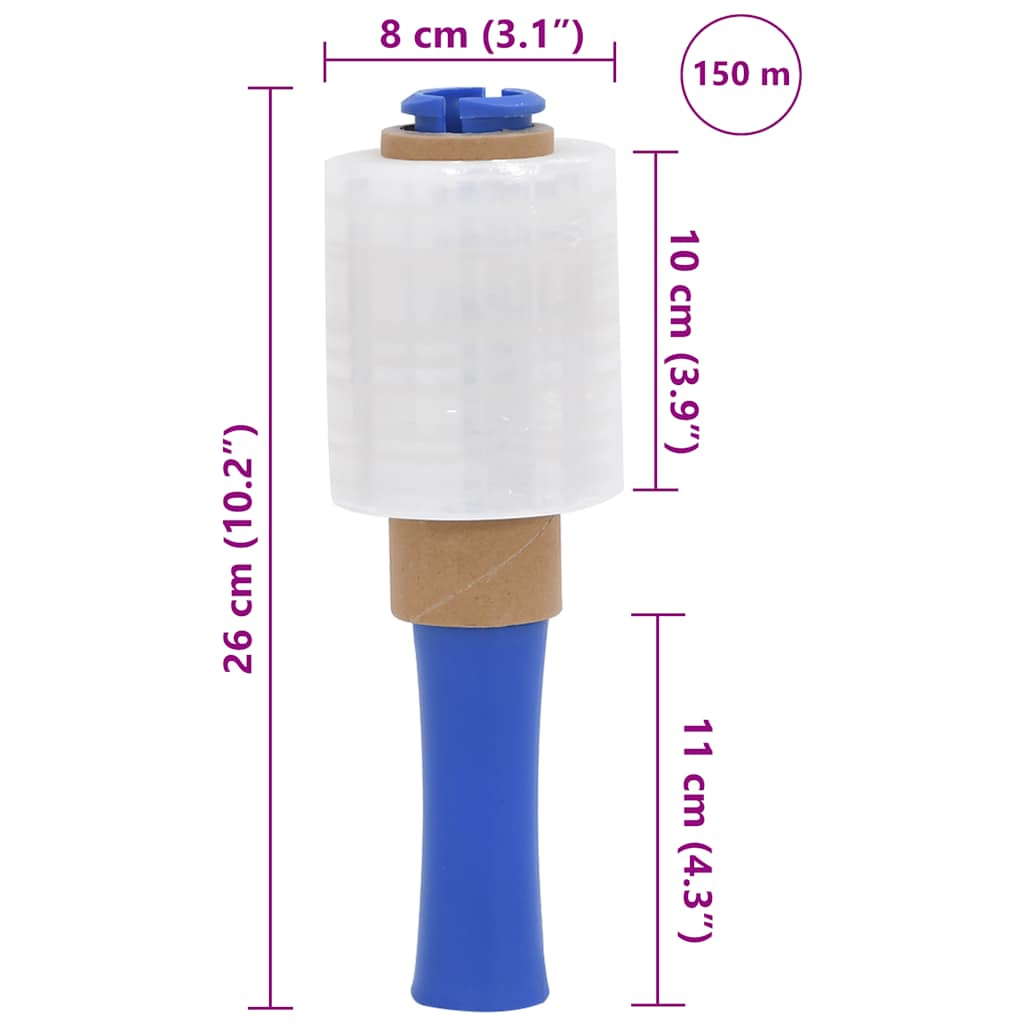 Stretchfolien 50 Stk. Transparent 23 μm 10 cm x 150 m