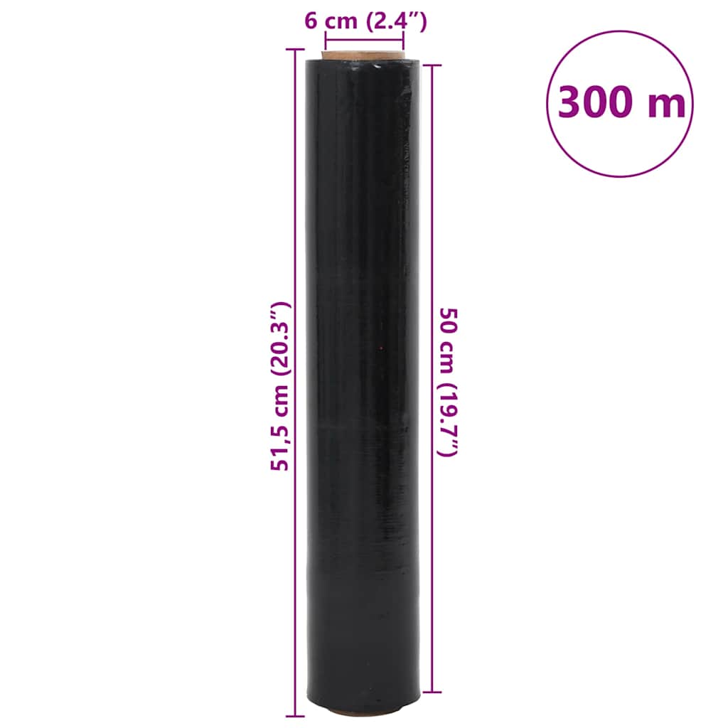 Stretchfolie 6 Stk. Schwarz 20 μm 50 cm x 300 m