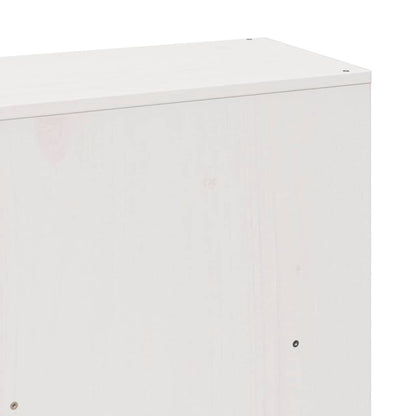 Massivholzbett mit Regal ohne Matratze Weiß 200x200 cm Kiefer