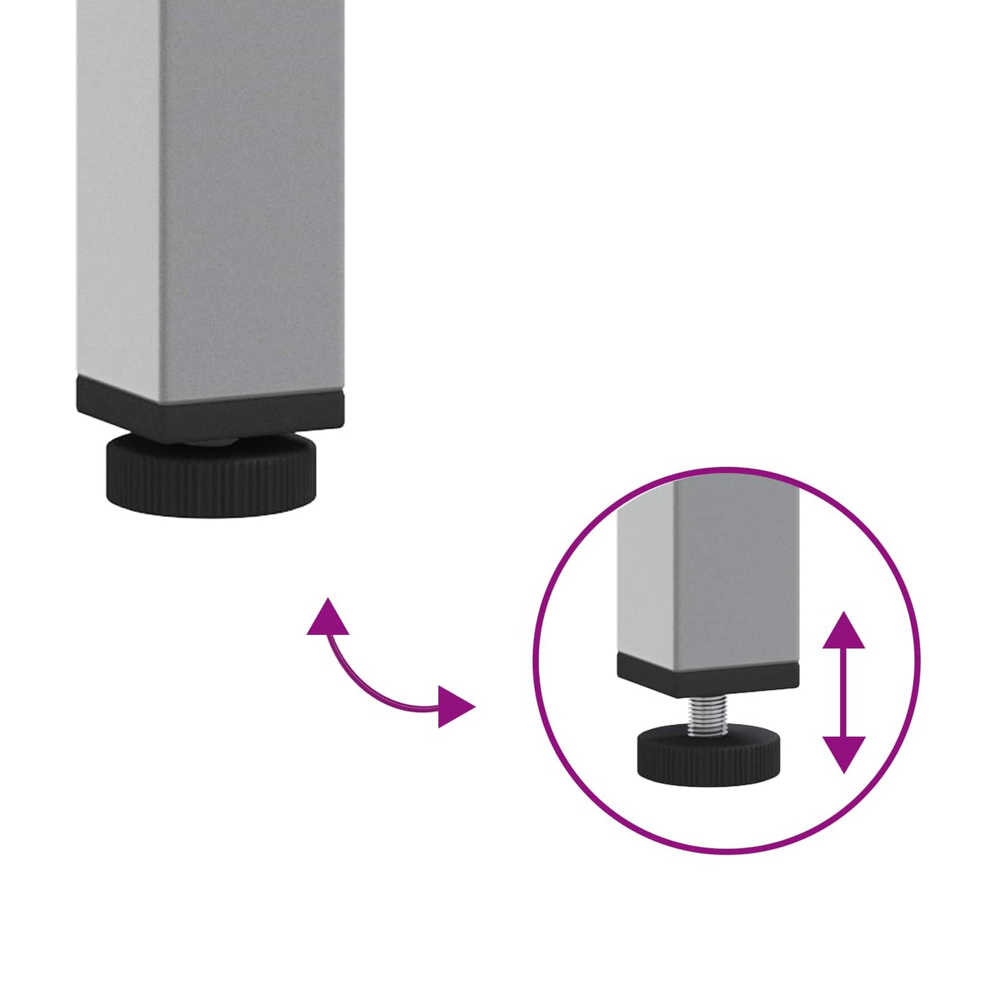 Ecktisch Grau 55 x 55 x 85 cm Stahl und hochwertiges Holz