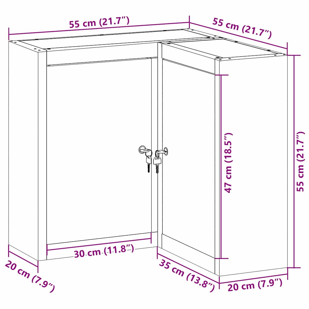 Werkzeugschrank mit Regal Schwarz und Grau 55 x 55 x 55 cm