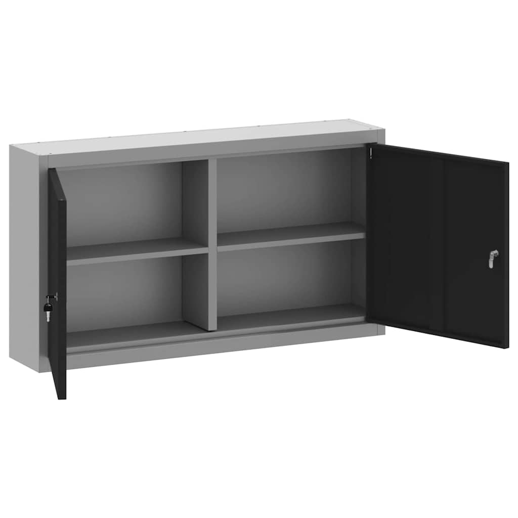 Werkzeugschrank mit Regal Schwarz und Grau 50 x 20 x 55 cm