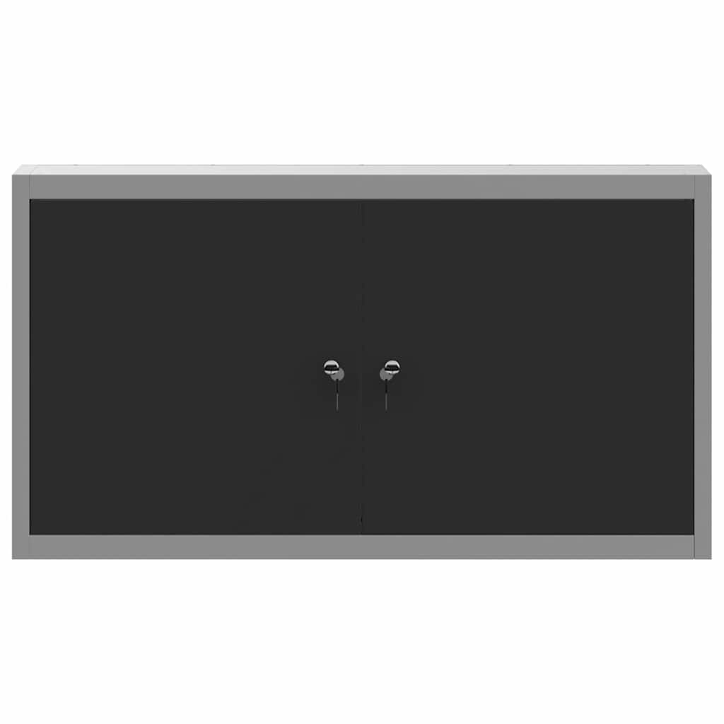 Werkzeugschrank mit Regal Schwarz und Grau 50 x 20 x 55 cm