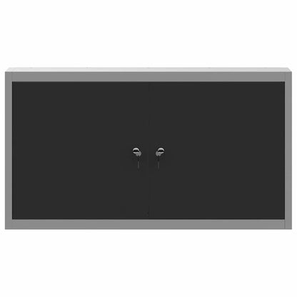 Werkzeugschrank mit Regal Schwarz und Grau 50 x 20 x 55 cm