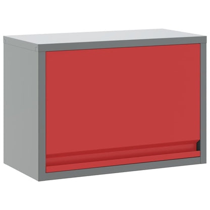 Werkzeugschrank mit Speicher Rot und Grau 50 x 25 x 35 cm