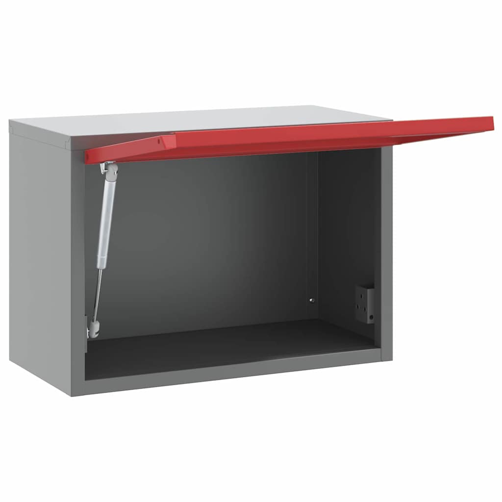 Werkzeugschrank mit Speicher Rot und Grau 50 x 25 x 35 cm