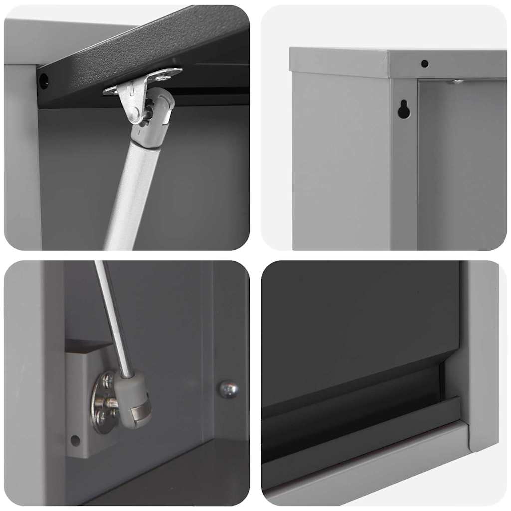 Werkzeugschrank mit Speicher Schwarz und Grau 100 x 25 x 35 cm