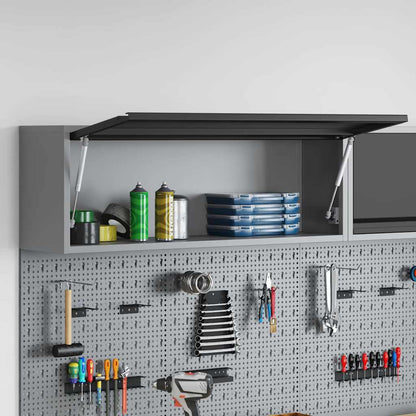 Werkzeugschrank mit Speicher Schwarz und Grau 100 x 25 x 35 cm