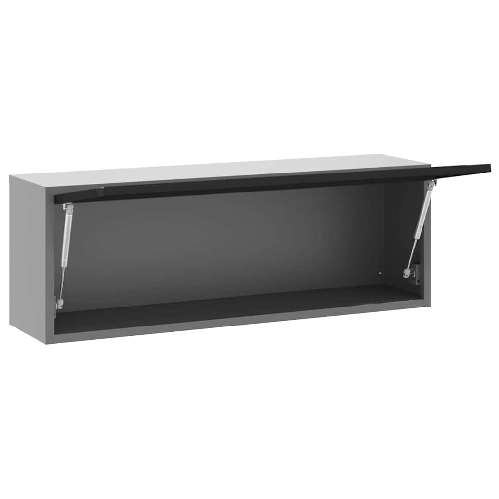 Werkzeugschrank mit Speicher Schwarz und Grau 100 x 25 x 35 cm