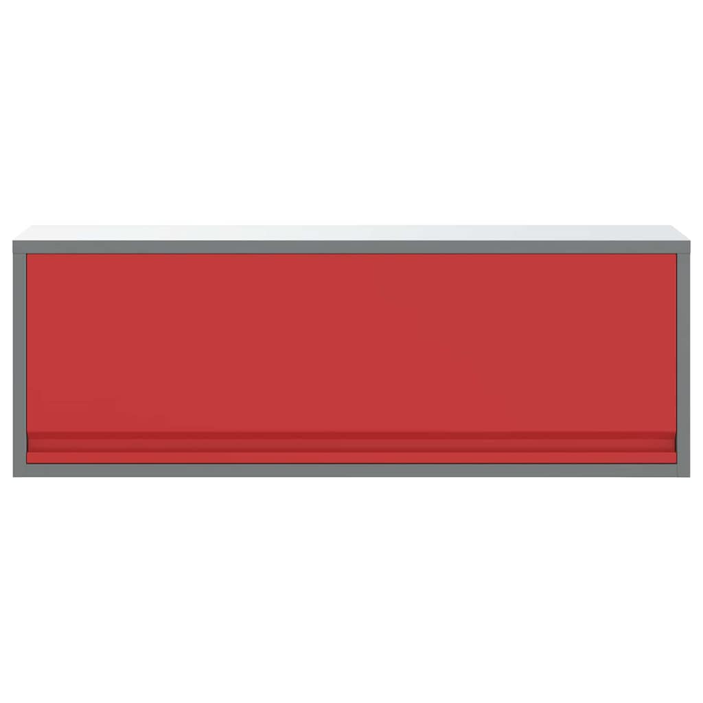 Werkzeugschrank mit Speicher Rot und Grau 100 x 25 x 35 cm