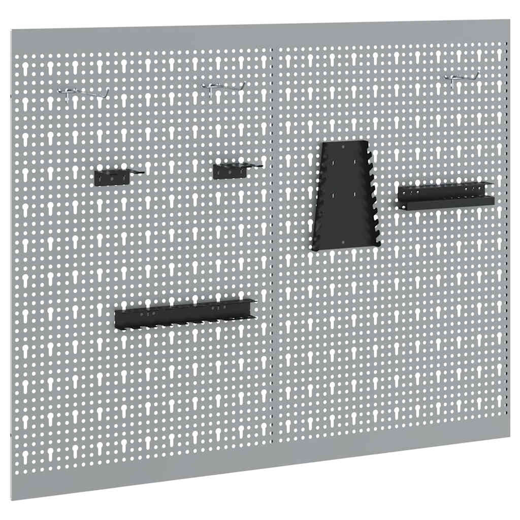 Werkzeugwandpaneel 2 pcs Grau 100 x 1 x 80 cm