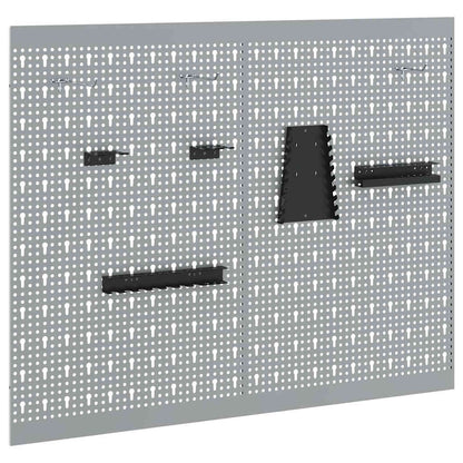 Werkzeugwandpaneel 2 pcs Grau 100 x 1 x 80 cm