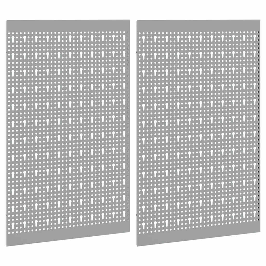 Werkzeugwandpaneel 2 pcs Grau 100 x 1 x 80 cm