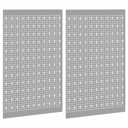 Werkzeugwandpaneel 2 pcs Grau 100 x 1 x 80 cm