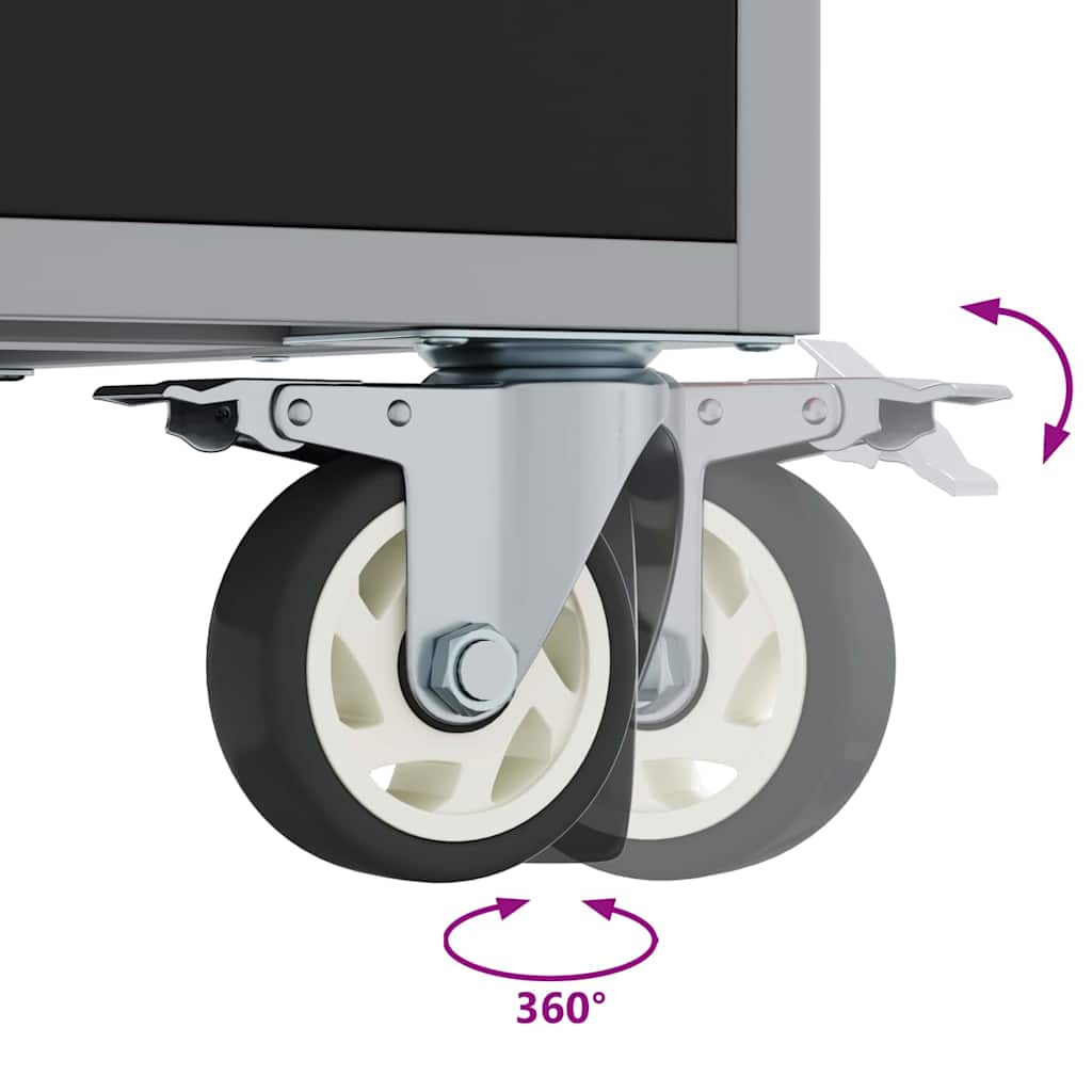 Werkbank mit Regal Mit Rad Schwarz und Grau 75 x 45 x 85 cm