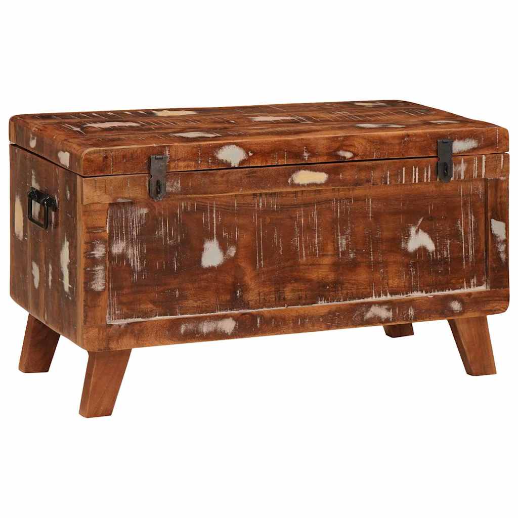 Aufbewahrungsbox mit Speicher 70 x 35 x 40 cm Massives Altholz