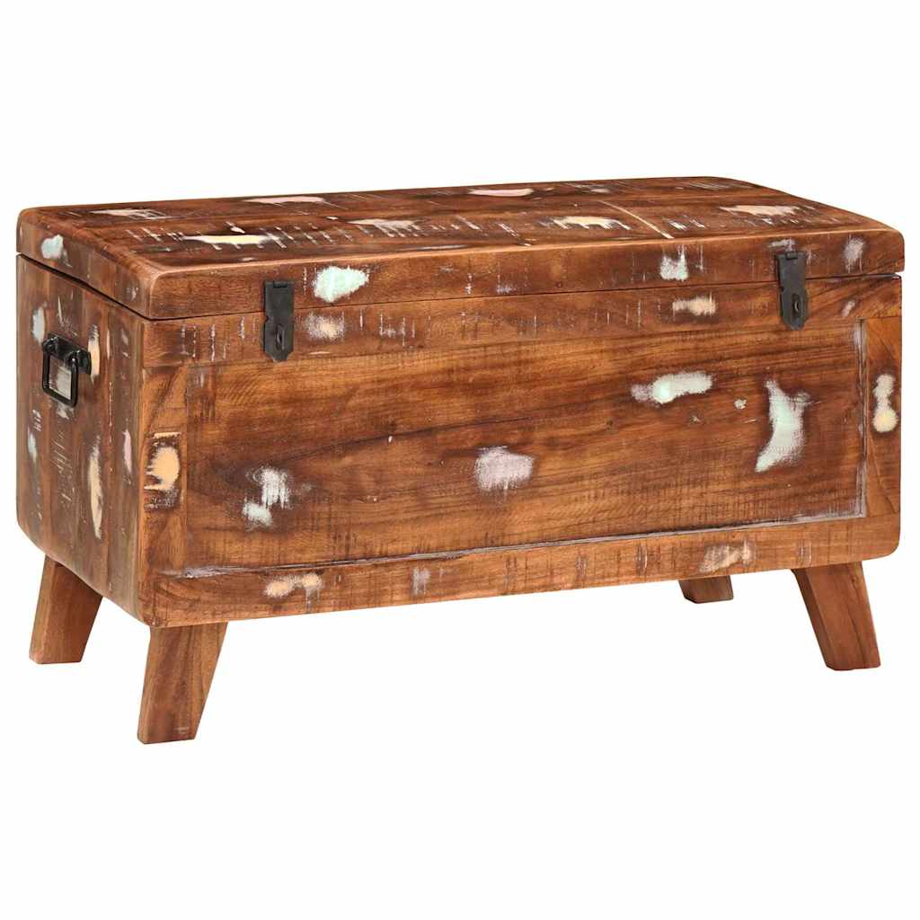 Aufbewahrungsbox mit Speicher 70 x 35 x 40 cm Massives Altholz