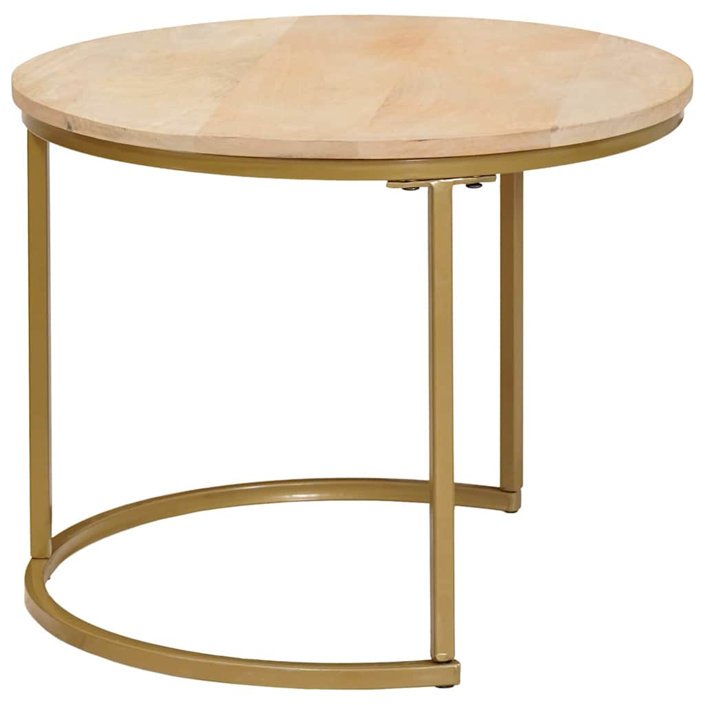 Nesting-Couchtische 3 pcs Braun Massivholz Mango und Stahl