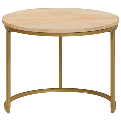 Nesting-Couchtische 2 pcs Braun Massivholz Mango und Stahl