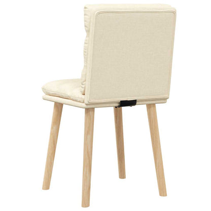 Esszimmerstühle 2 Stk. Creme Stoff