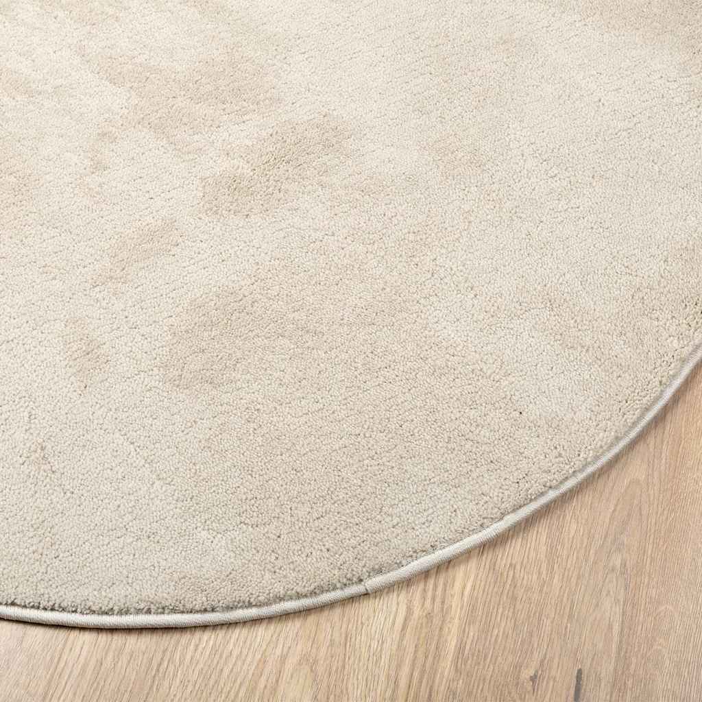 Bereichsteppiche Oval HUARTE Beige 140 x 200 cm 100 %Polyester
