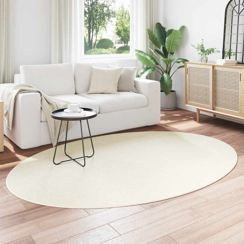 Bereichsteppiche Oval HUARTE Creme 160 x 230 cm 100 %Polyester