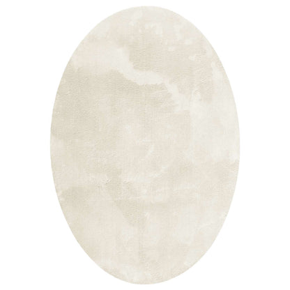 Bereichsteppiche Oval HUARTE Creme 160 x 230 cm 100 %Polyester