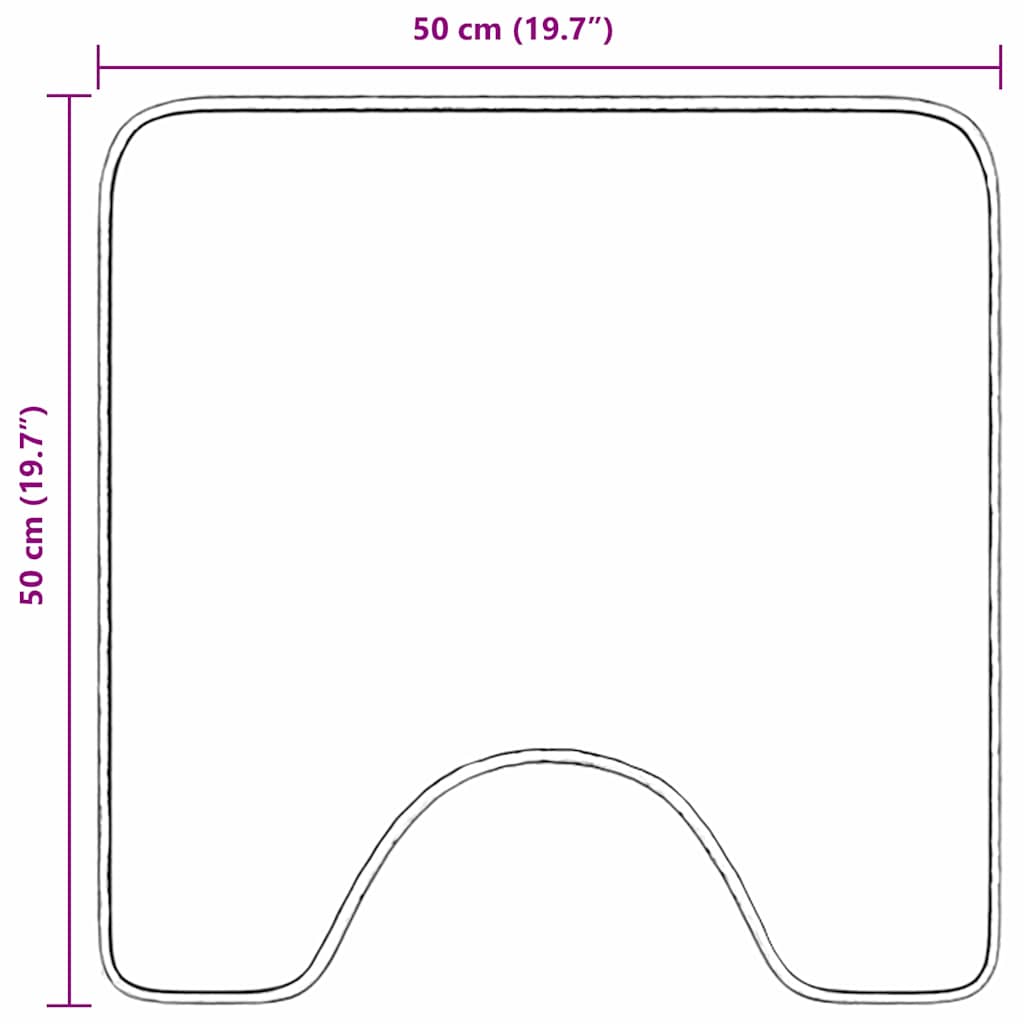 Rutschfeste Badematte mit Toilettenausschnitt Braun 50 x 50 cm