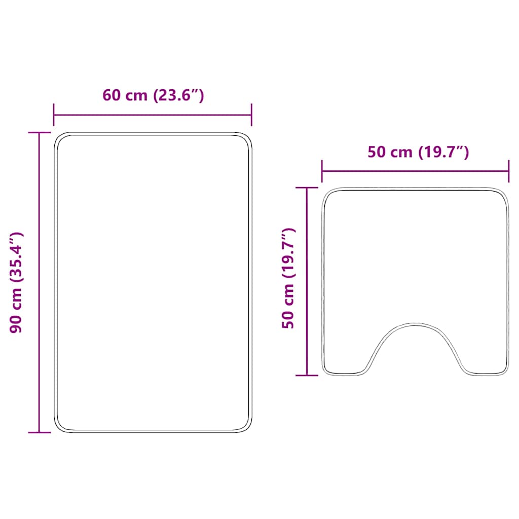 Anti-Rutsch Badematten-Set 2 pcs Creme PP