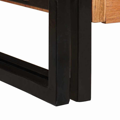 Sideboard mit Türen Braun Massivholz Akazie und Metall