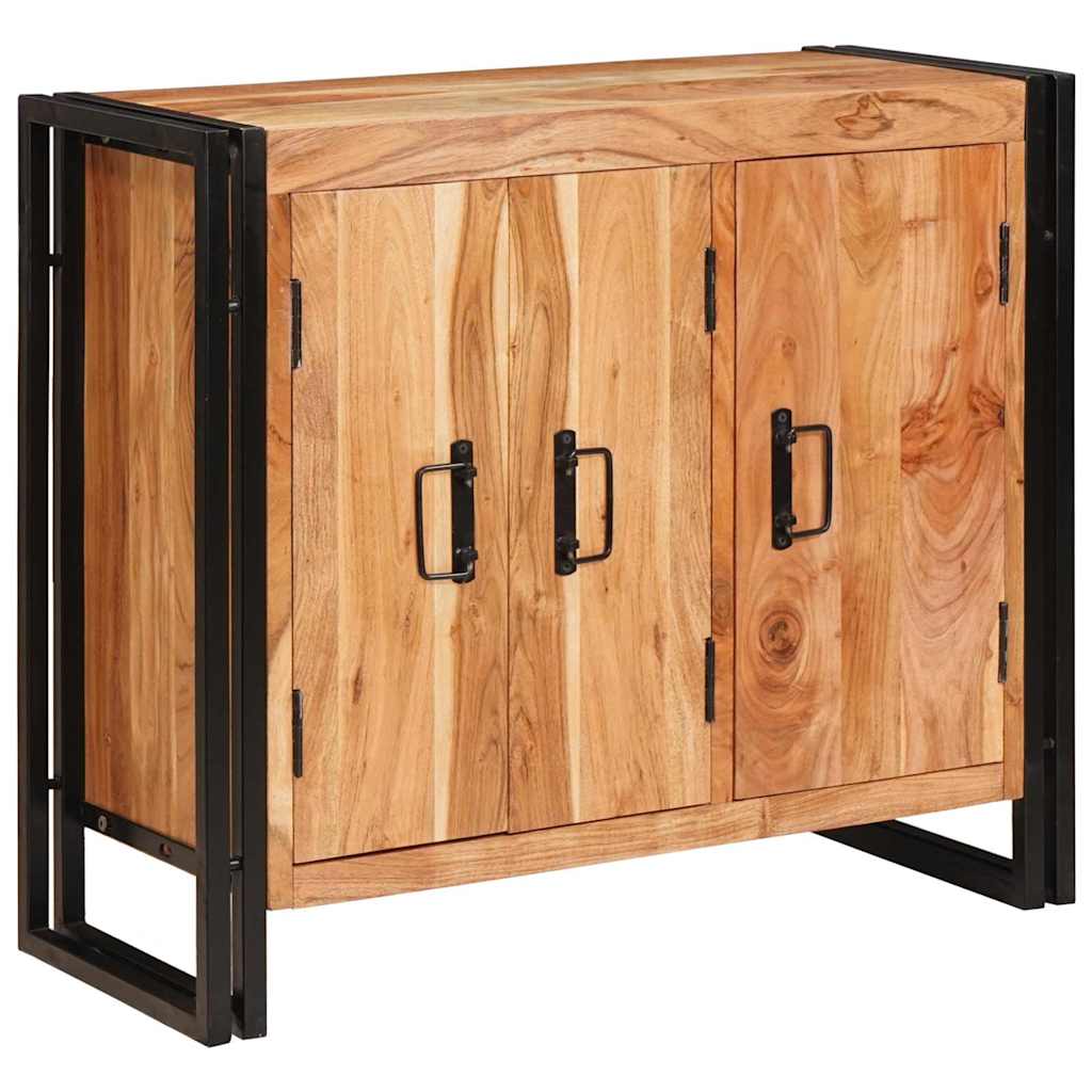 Sideboard mit Türen Braun Massivholz Akazie und Metall