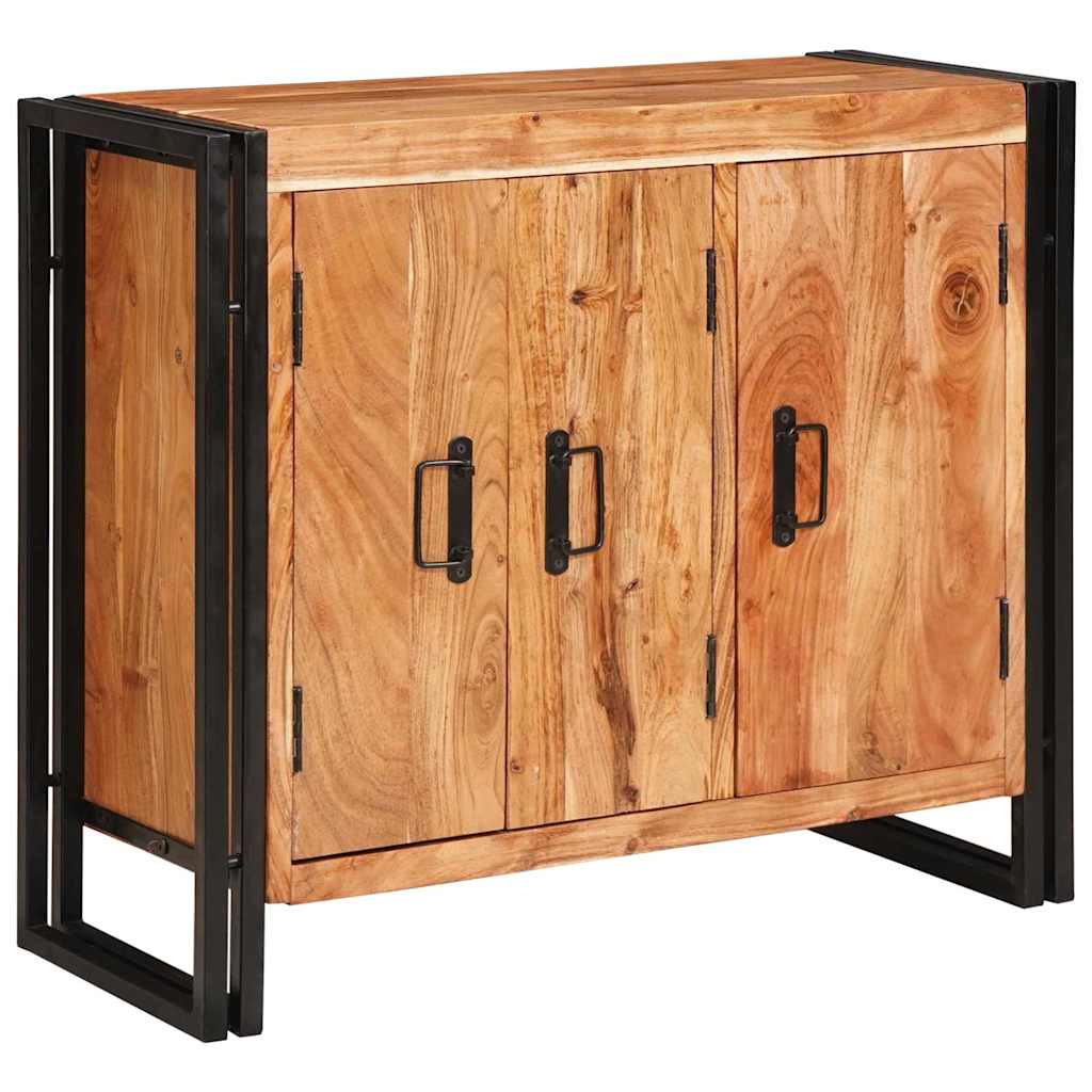Sideboard mit Türen Braun Massivholz Akazie und Metall