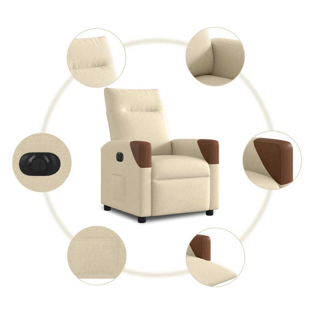 Relaxsessel Elektrisch Creme Stoff