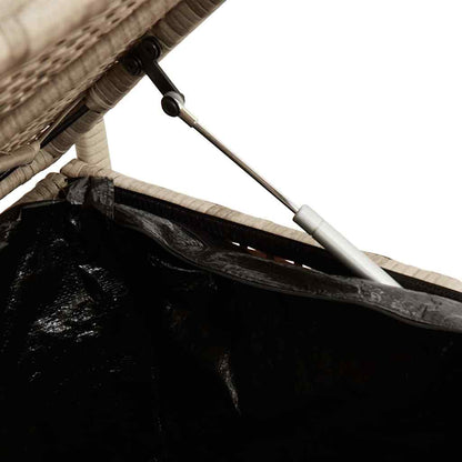 Gartenbank mit Stauraum und Kissen Beige Poly Rattan